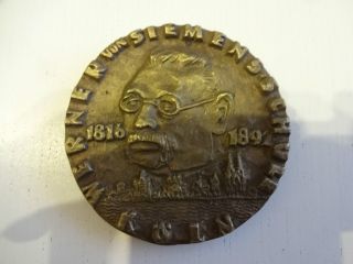 Sehr Schöne Bronze Medaille Relief Werner Von Siemens Von Egino Weinert Bild