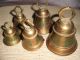 5 Alte,  Seltene Messing Glocken,  Ziegenglocke,  Glockengeläut,  Kuhglocke Gefertigt nach 1945 Bild 2
