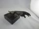 B190) Rarität: (auto -) Jaguar - Skulptur Auf Marmorsockel,  Tolles Deko - Objekt Bronze Bild 1