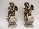 2 Engel Figuren Bronze - Porzellan / Dekofigur Antik Bronze Bild 2