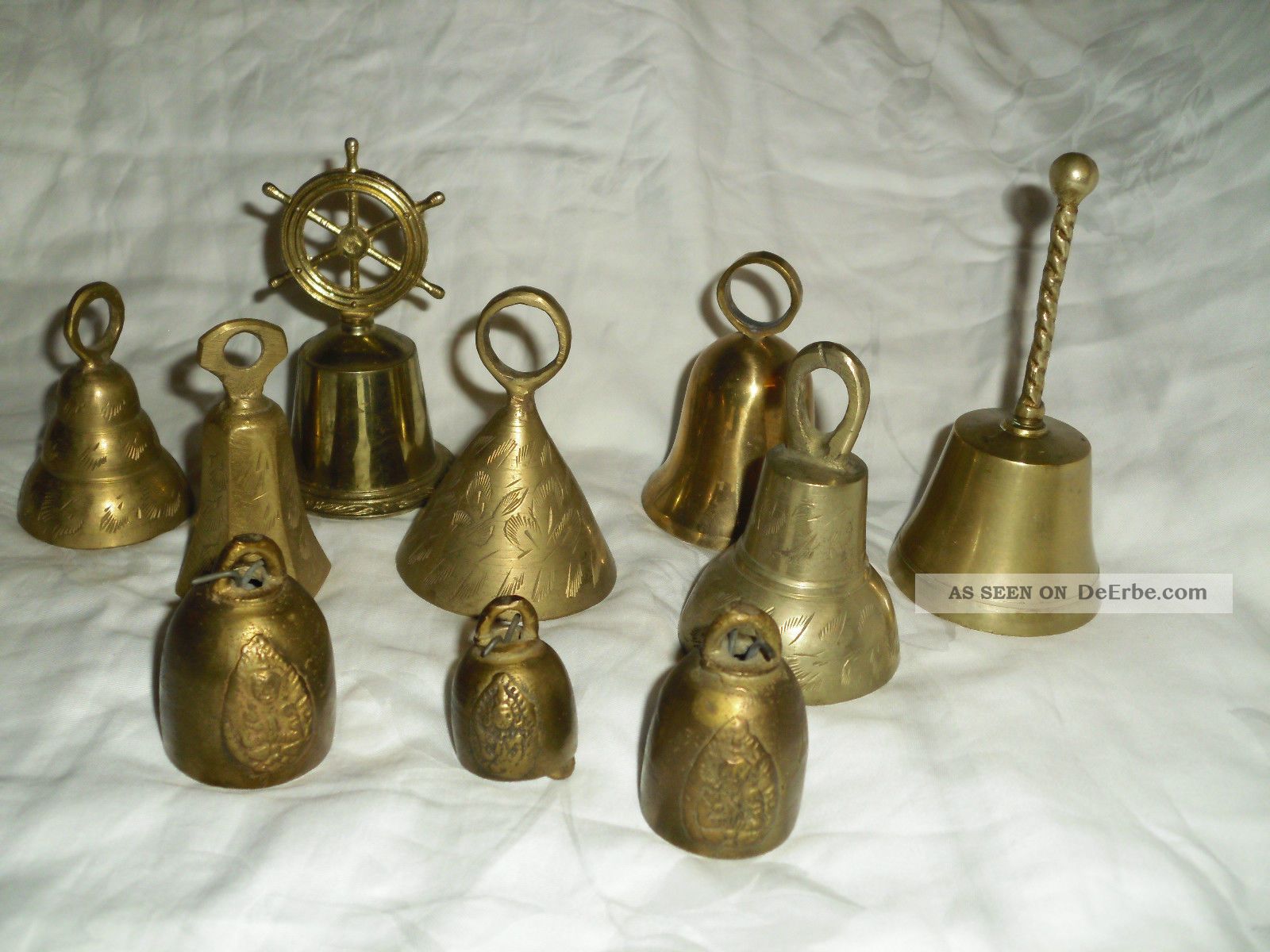 Messing Glocke 10.  Glocken Konvolut Dekoration Tischglocke Handglocke Weihnachten Gefertigt nach 1945 Bild