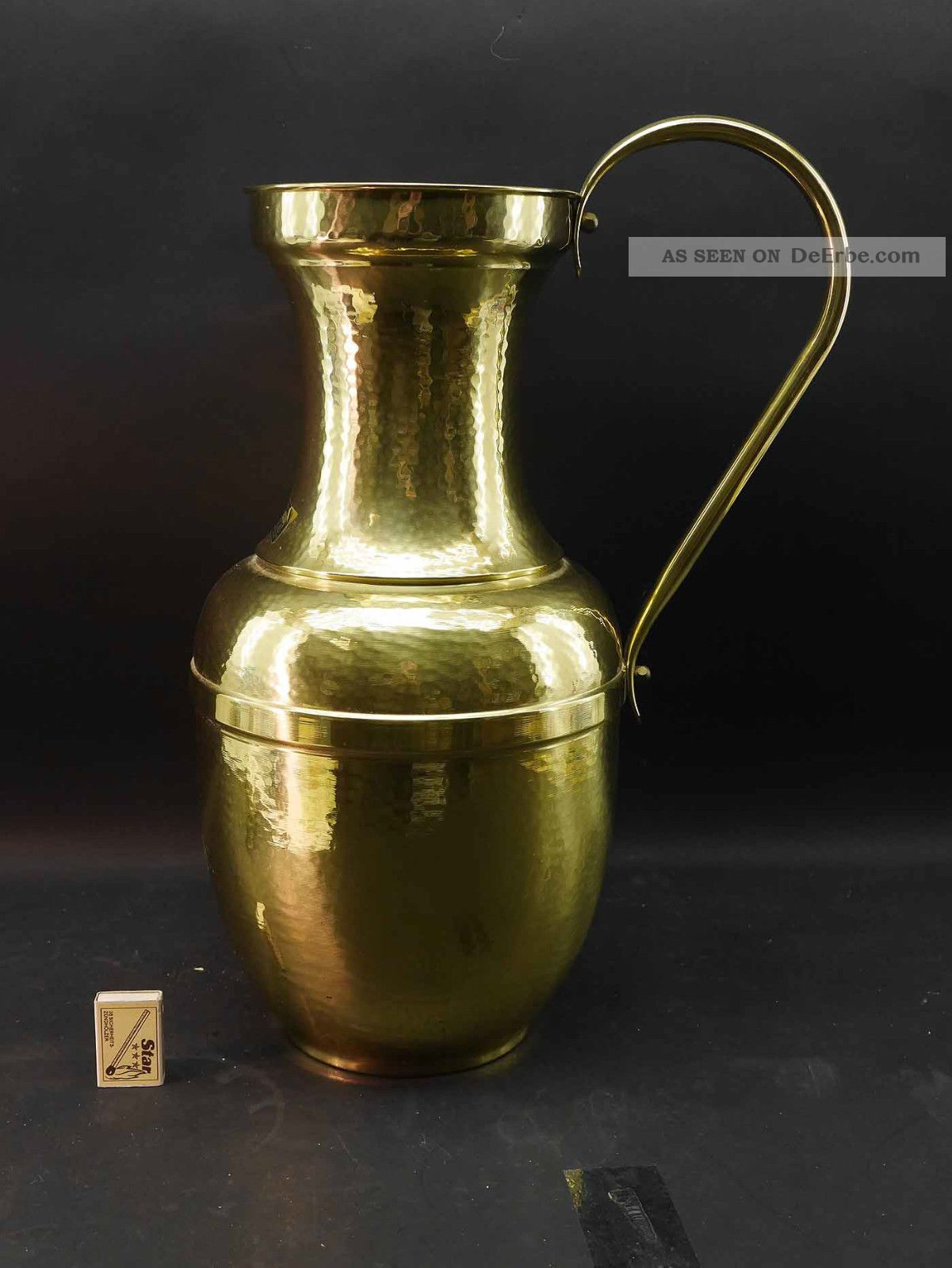 Tolle,  Hohe Messingkanne - Sehr Gut Erhalten (741) Gefertigt nach 1945 Bild