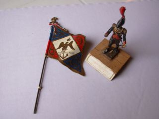 Zinnfigur Aus Frankreich,  Marins De La Garde Mit Regimentsfahne,  Ziemlich Alt. Bild