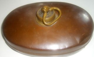 Kupferne,  Antike Wärmflasche,  Oval,  19.  Jhdt. Bild