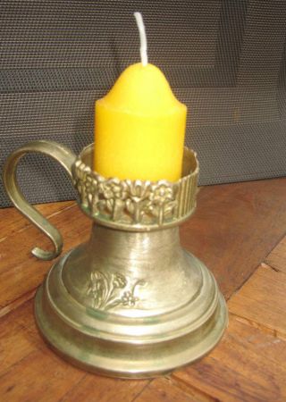 Alter Massiv Messing Kerzenständer Kerzenleuchter Kerzenhalter Antik Bild