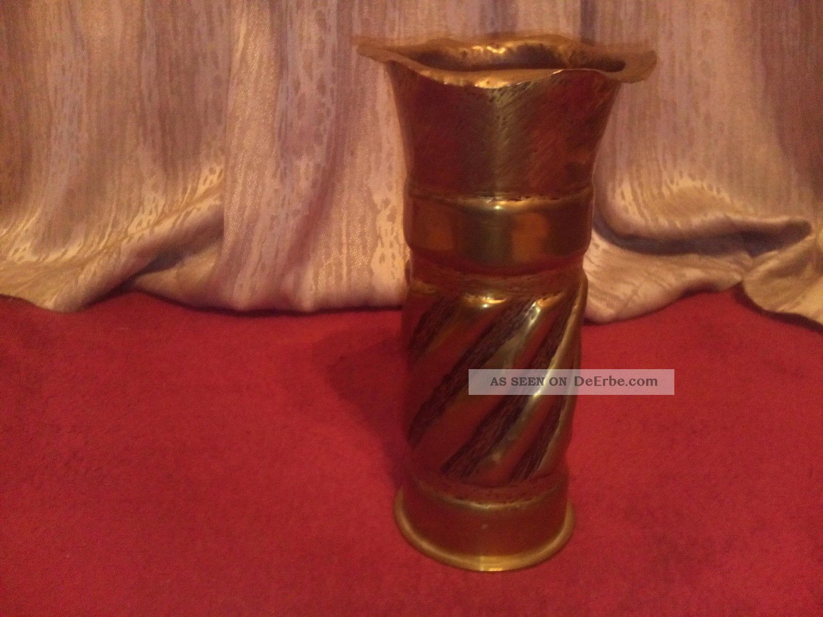 Patronen - Katuschen Vase Aus Messing,  Patronenfabrik Karlsruhe Jahrg.  1915 Gefertigt nach 1945 Bild