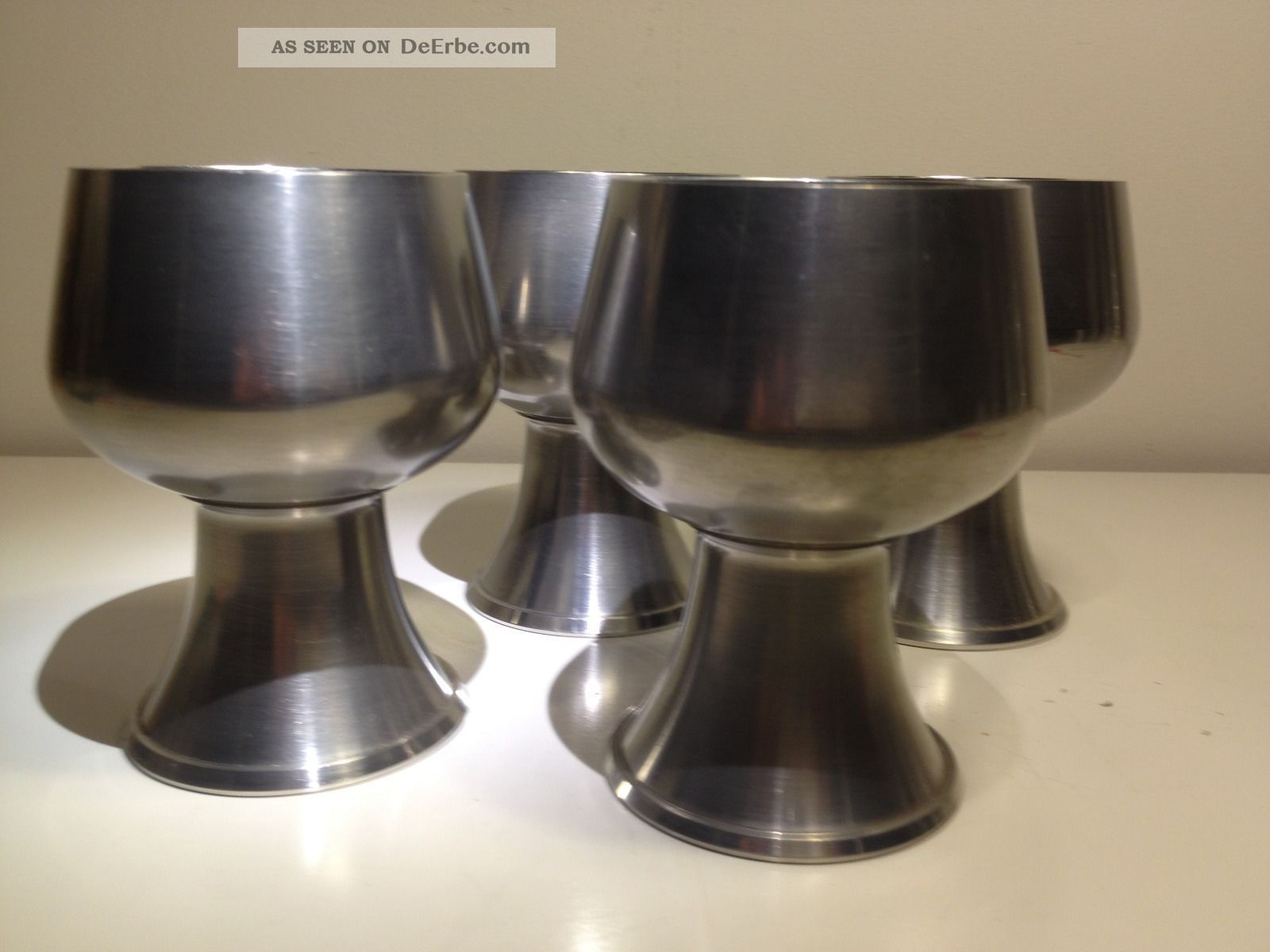 4 Weinpokale,  Zinn,  Outlander,  Ca.  900 Gramm,  Punzen,  Becher Gefertigt nach 1945 Bild