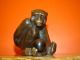 Seltene Antike Bronze Figur Schimpanse Mit Kugel 1900-1949 Bild 8