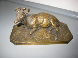 Alte Bronze.  Signiert P.  J.  Mene.  Hirsch ? 12,  5 Cm Bild