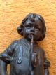 Bronze Bronce Bronzefigur Junge Mit Pfeife Um 1920 ? Bronze Bild 1