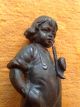 Bronze Bronce Bronzefigur Junge Mit Pfeife Um 1920 ? Bronze Bild 2