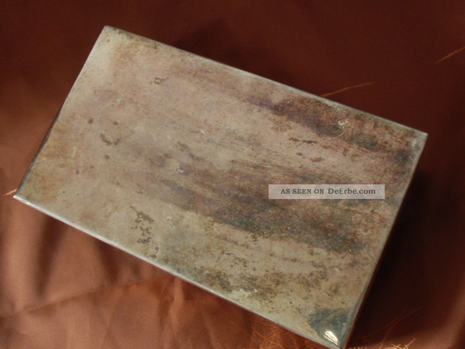 Alte Massive Silber ??? Schatulle Schachtel Stempel 540 Gramm Schwer Metallobjekte Bild