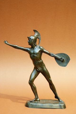Alte Bronze (?) Skulptur - Römischer Krieger - Gladiator Bild