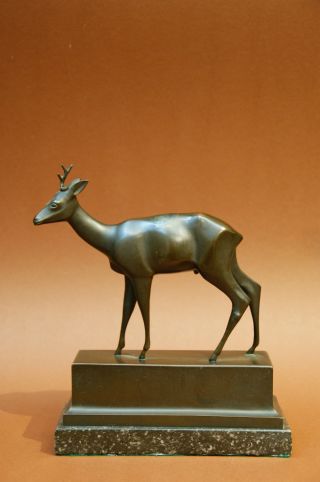 Alte Bronze Skulptur - Reh - Signiert Mühlberger Bild