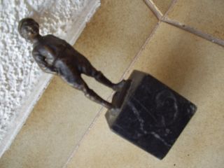 Antike Originale Bronze - Figur Auf Einem Marmorsockel Unbeschädigt - 19.  Jhd Bild