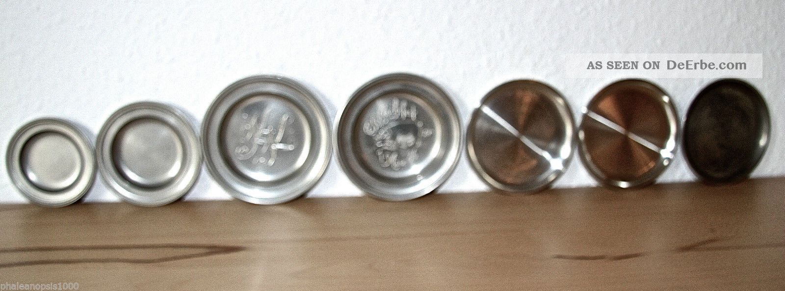 7 Zinnteller / Untersetzer,  Z.  T.  Mit Handgravur Gefertigt nach 1945 Bild