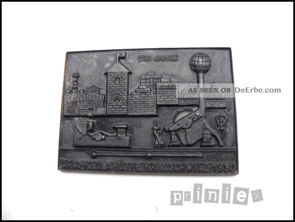 Kunstguss Guss 550 Jahre Keulahütte Krauschwitz 1440 - 1990 Oberlausitz 13,  5x10cm Gefertigt nach 1945 Bild