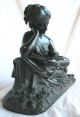 Die Lesende Dichtkunst Bronze Skulptur 9,  7 Kg Ca 1840 Frau Liegend Figur (nr.  51) Bronze Bild 11