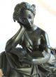 Die Lesende Dichtkunst Bronze Skulptur 9,  7 Kg Ca 1840 Frau Liegend Figur (nr.  51) Bronze Bild 3