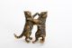 Bronze Miniatur Tanzende Katzen,  Wiener Bronze? Wohl 20.  Jhdt Bronze Bild 1