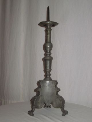 Antiker Großer Metall Kerzenleuchter Kerzenständer Zinn ? Imposant 1,  9 Kg Bild