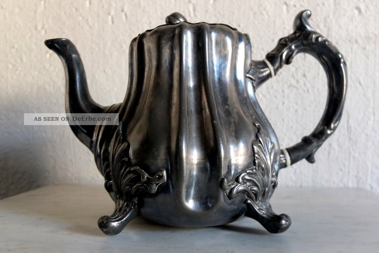Alte Teekanne Vermutlich Für Samuwar Metall England Kanne Jugendstil Metallobjekte Bild