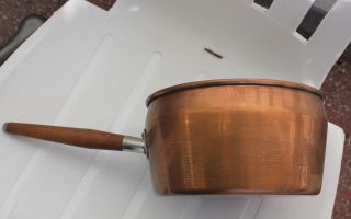 Topf Kupfer (?) Stielkasserole,  Holzgriff Conica 16 Cm,  494 G - Bild
