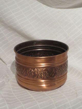 Kupfer - Behälter Mit Blumen - Muster (410 Gr. ) Bild