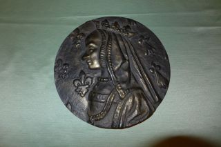 Massive Plakette Medallie Wandteller Bronze O.  Messing,  Anna Von Bretagne 1,  18kg Bild