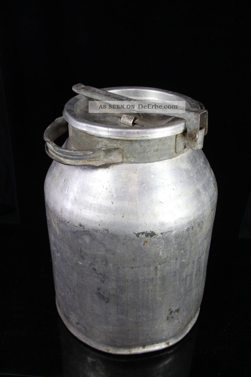 Alte Aluminium Milchkanne Mit Deckel 51 Cm Metall Milch Kanne Verschließbar Metallobjekte Bild