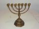 Antike Menora Leuchter Massiv Messing,  Jüdischer Kerzenhalter,  7 - Arm,  Davidleuc Gefertigt nach 1945 Bild 1