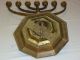 Antike Menora Leuchter Massiv Messing,  Jüdischer Kerzenhalter,  7 - Arm,  Davidleuc Gefertigt nach 1945 Bild 8