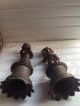 2x Putti Engel Bote Zinkguss Bronziert Hübsche Sockel Post Flügel Antik Putto Metallobjekte Bild 4