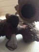 2x Putti Engel Bote Zinkguss Bronziert Hübsche Sockel Post Flügel Antik Putto Metallobjekte Bild 5
