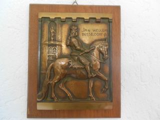 Jan Wellem - DÜsseldorf - Bronze - Relief - Signiert - Wiche - 28x23cm - 2180gr Bild