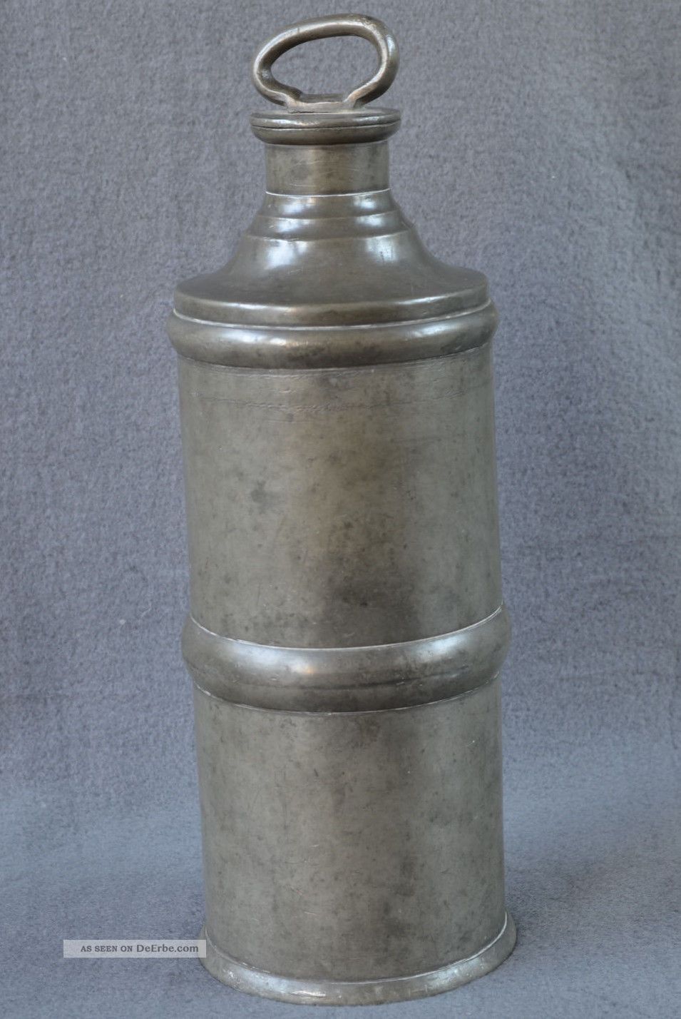 Alte Wärmflasche Aus Zinn,  G.  A.  Hinrichs,  Varel,  Ende 1800,  Gepunzt Zinn Bild