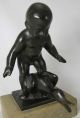 Jakob Ludwig Schmitt Bronze Figur / Skulptur Gänsefänger / Junge Mit Gans 1920 1900-1949 Bild 3