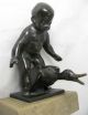 Jakob Ludwig Schmitt Bronze Figur / Skulptur Gänsefänger / Junge Mit Gans 1920 1900-1949 Bild 8