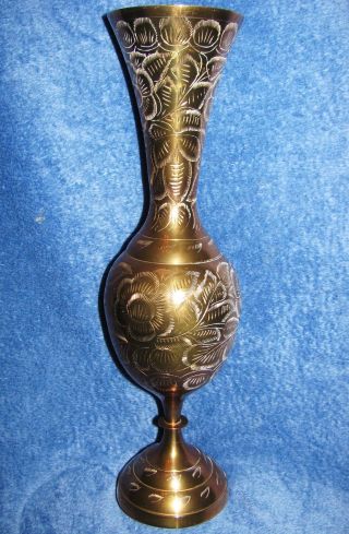 Indische Vase Aus Messing - Handarbeit - 35 Cm Hoch Bild