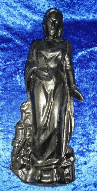 Skulptur Heilige Barbara Bergbau 47 Cm Aluguss Eisenguss 9,  2 Kg Trödel Sammler Bild