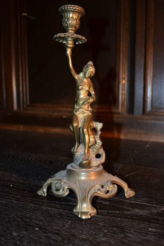 Kerzenständer Figur Skulptur Frau Messing.  Sehr Schön Bild