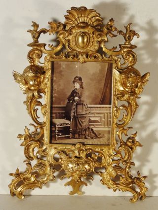 Sehr Alter Gründerzeit Bilderrahmen,  Um 1870,  Bronze Vergoldet,  Massiv 930 Gramm Bild