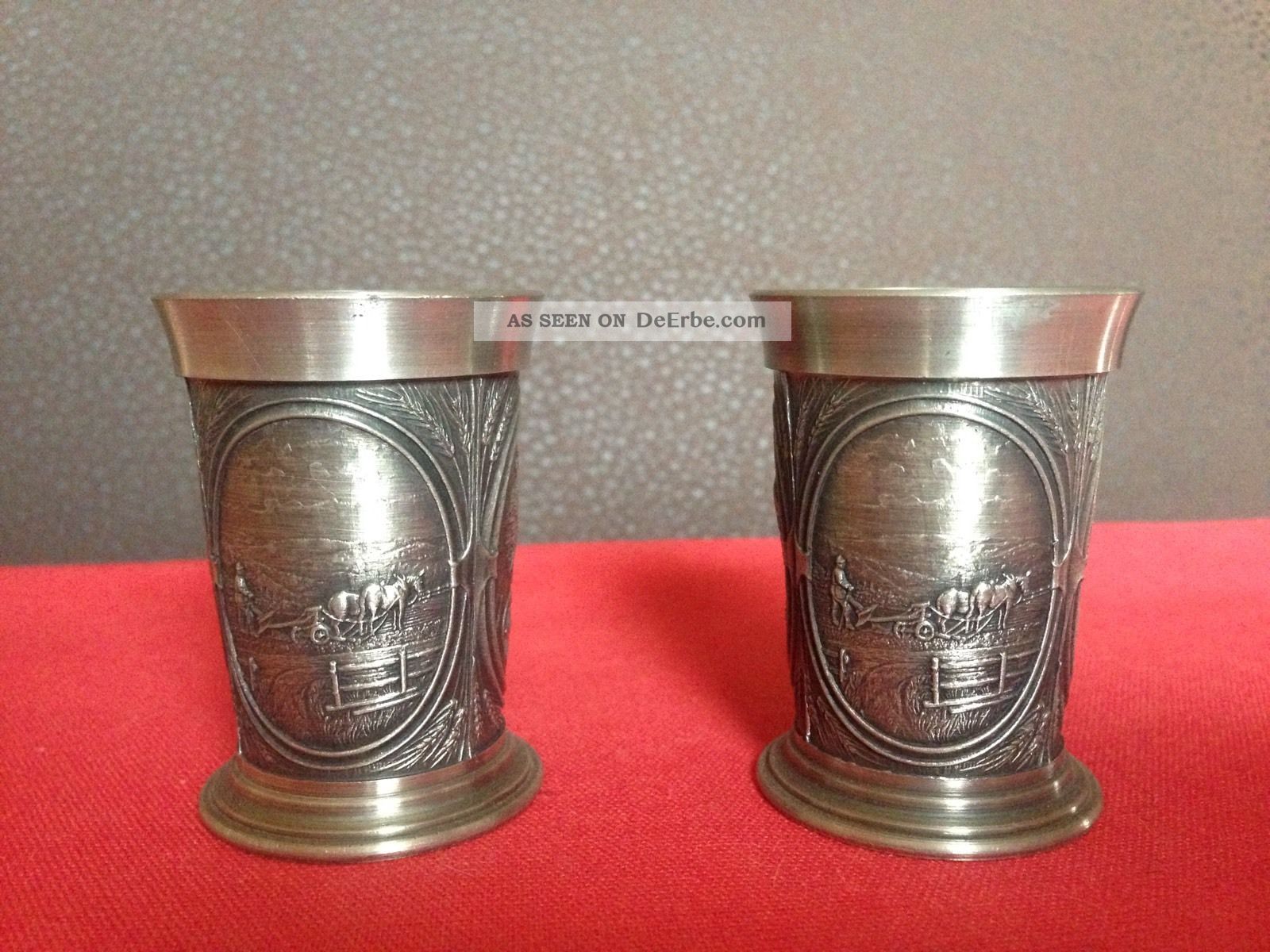 ➰2 Zinnbecher Aus Der Vitrine Sks Zinn ➰95g Gefertigt nach 1945 Bild