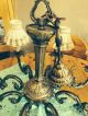 Großer Kronleuchter Jugendstil 8 Flammig Antik Bronze Messing Wohnzimerlampe Antike Originale vor 1945 Bild 1