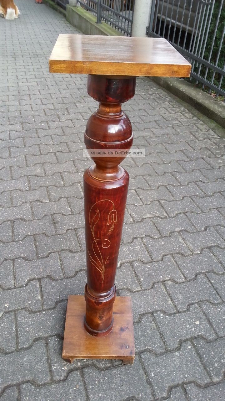 RaritÄt: Jugendstil Postament - SÄule Um 1900 Floral Beschnitzt Toptoptop Antike Originale vor 1945 Bild