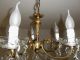 Kronleuchter Lüsterbehang Messing Lampe Lüster France Antik Shabby Landhaus Gefertigt nach 1945 Bild 3
