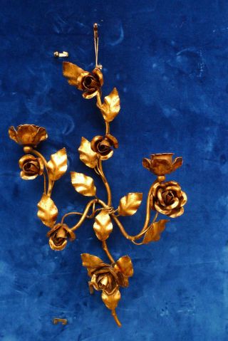 Superschöner Vergoldeter älterer Wandkerzenhalter,  Florentiner A.  Italien Floral Bild