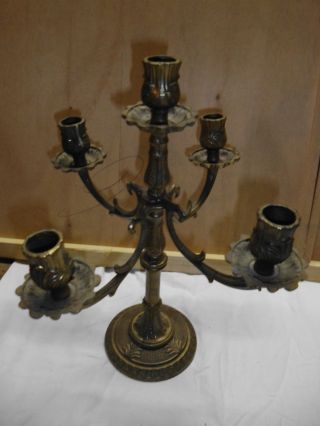 Kerzenständer,  Kerzenhalter - 5flammig Im Jugendstil Bronze Höhe 31cm Bild