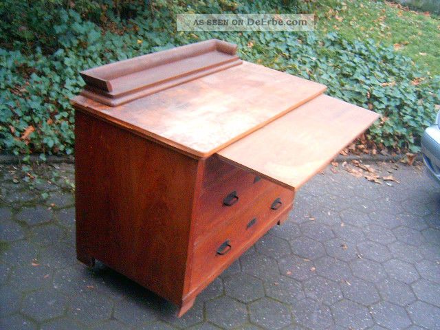 Antike Kommode, 4 Schübe, Ausziehplatte, Aufsatz, Jugendstil