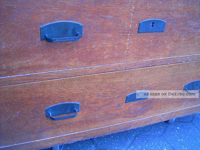 Antike Kommode, 4 Schübe, Ausziehplatte, Aufsatz, Jugendstil